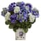 19" Mixed Hydrangea Arrangement in Floral Planter